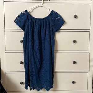 Royal blue off shoulder dress